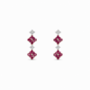 18K WHITE AND YELLOW GOLD RUBY AND DIAMOND EARRING