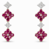 18K WHITE AND YELLOW GOLD RUBY AND DIAMOND EARRING
