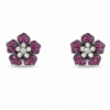 18K WHITE AND ROSE GOLD RUBY AND DIAMOND EARRING