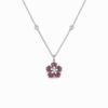 18K WHITE AND ROSE GOLD RUBY AND DIAMOND EARRING