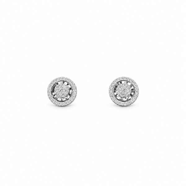 ROUND EARRING 1 18K WHITE GOLD DIAMONDN EARRING
