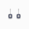 18K WHITE GOLD BLUE SPPHIRE AND DIAMOND EARRING
