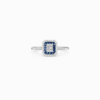 18K WHITE GOLD BLUE SPPHIRE AND DIAMOND RING