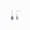 18K WHITE GOLD BLUE SPPHIRE AND DIAMOND EARRING