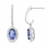 18K WHITE GOLD BLUE SPPHIRE AND DIAMOND EARRING