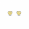 18K WHITE AND YELLOW GOLD FANCY DIAMOND EARRING