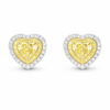 18K WHITE AND YELLOW GOLD FANCY DIAMOND EARRING