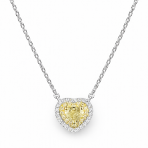 18K WHITE AND YELLOW GOLD FANCY DIAMOND NECKLACE