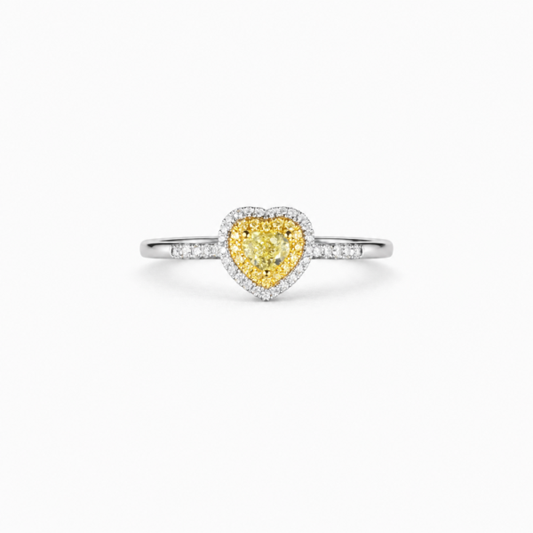 YELLOW HEART RING 1 18K WHITE AND YELLOW GOLD FANCY DIAMOND RING