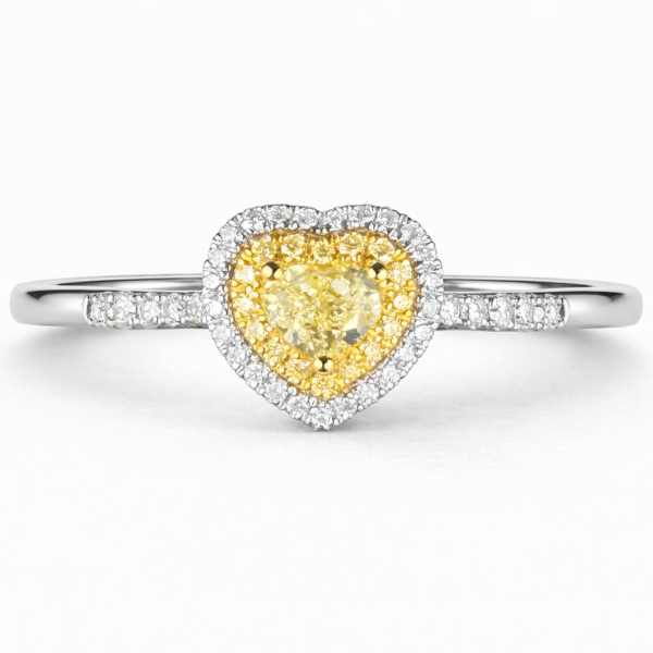 18K WHITE AND YELLOW GOLD FANCY DIAMOND RING