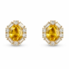 18K YELLOW GOLD SAPPHIRE DIAMOND EARRING