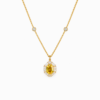 18K YELLOW GOLD SAPPHIRE DIAMOND NECKLACE