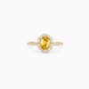 18K YELLOW GOLD SAPPHIRE DIAMOND RING