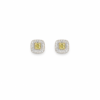 18K WHITE AND YELLOW GOLD FANCY DIAMOND EARRING