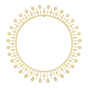 18K YELLOW GOLD MULTI MOTIF DIAMOND CHOKER NECKLACE