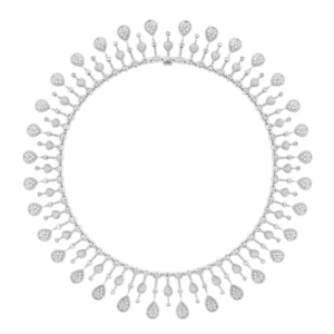 18K WHITE GOLD MULTI MOTIF DIAMOND CHOKER NECKLACE