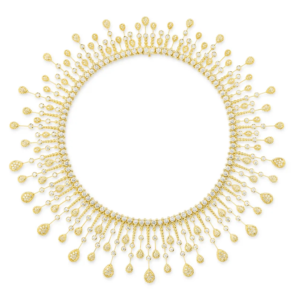 18K YELLOW GOLD MULTI MOTIF DIAMOND CHOKER NECKLACE