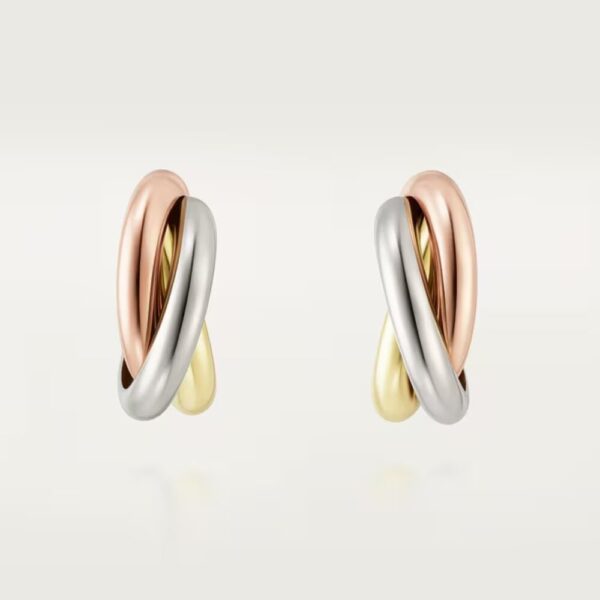 18K ROSE, WHITE AND YELLOW GOLD EARRING