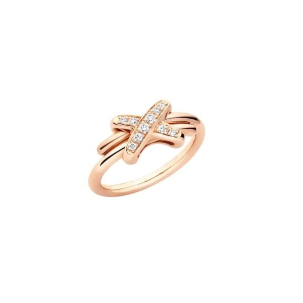 18K ROSE GOLD DIAMOND MEDIUM RING