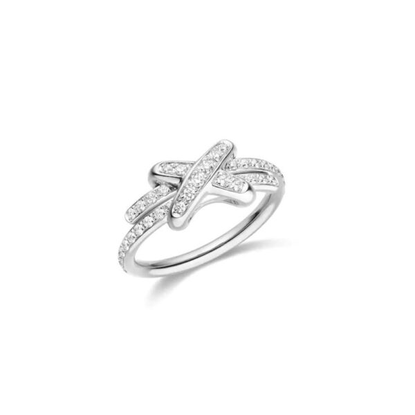 18K WHITE GOLD PAVE DIAMOND MEDIUM RING