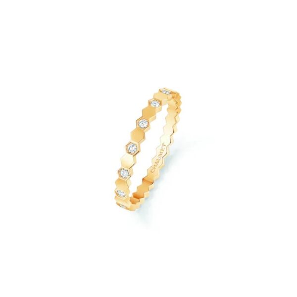 18K YELLOW GOLD DIAMOND THIN RING