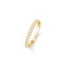 18K YELLOW GOLD PAVE DIAMOND THIN RING
