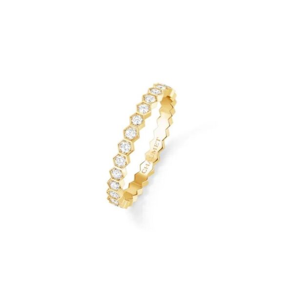 18K YELLOW GOLD PAVE DIAMOND THIN RING