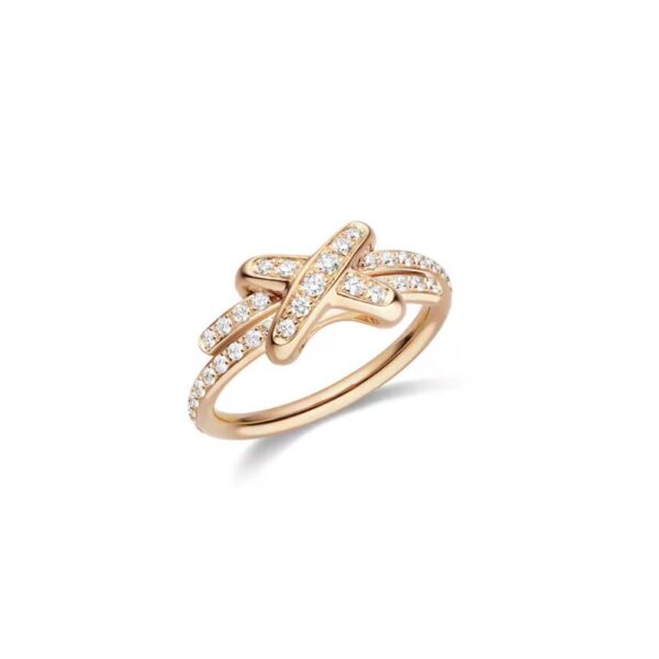 18K ROSE GOLD PAVE DIAMOND MEDIUM RING