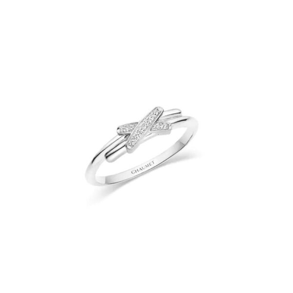 18K WHITE GOLD DIAMOND SMALL RING