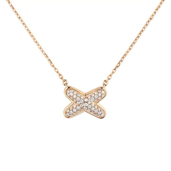 18K ROSE GOLD PAVE DIAMOND NECKLACE