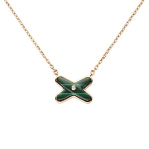 18 ROSE GOLD MALACHITE AND DIAMOND NECKLACE