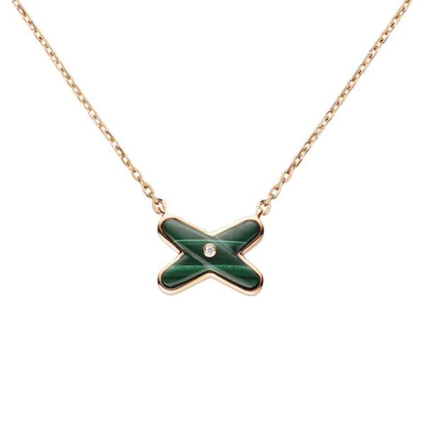 18 ROSE GOLD MALACHITE AND DIAMOND NECKLACE