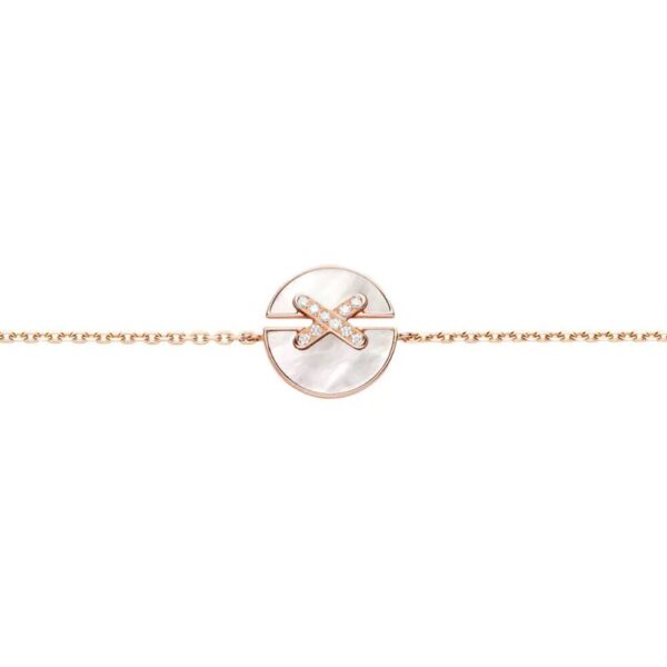 18K ROSE GOLD MOTHER OF PEARL AND DIAMOND BRACELET