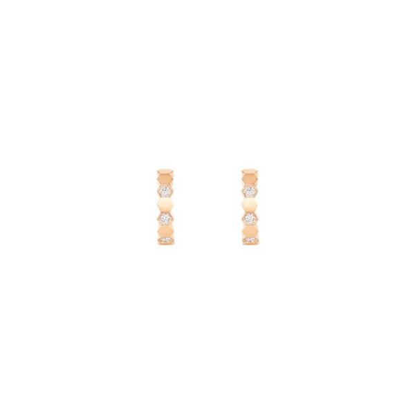 18K ROSE GOLD DIAMOND SMALL HOOP EARRING
