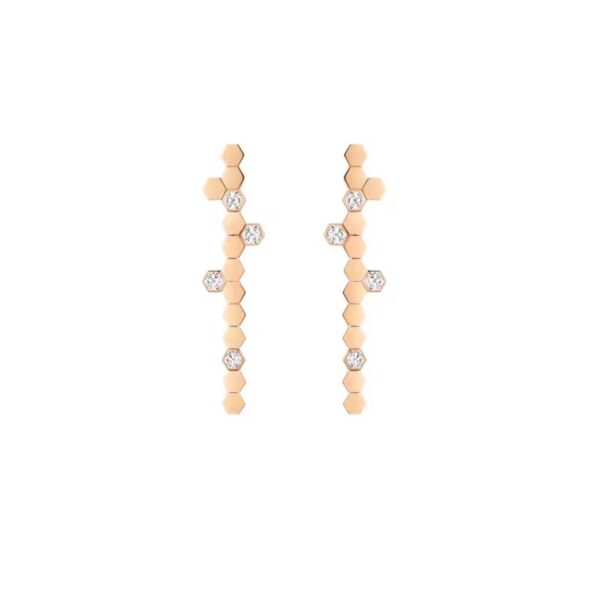 18K ROSE GOLD LONG DIAMOND EARRING