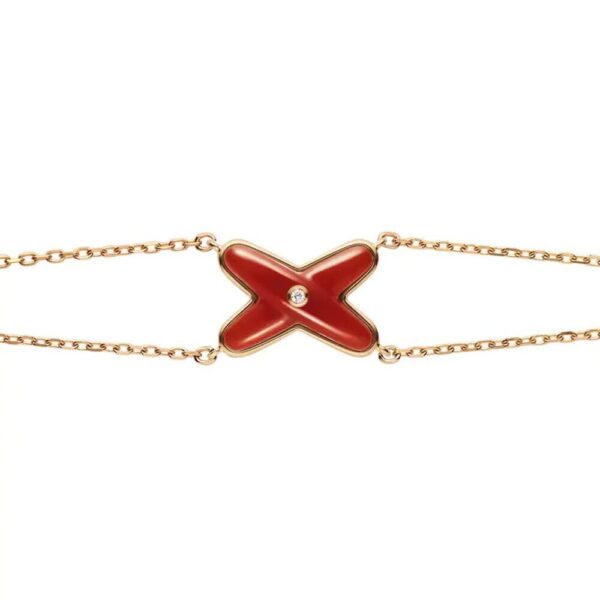 18 ROSE GOLD CARNELIAN AND DIAMOND BRACELET