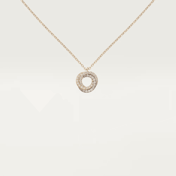 18K ROSE, WHITE AND YELLOW GOLD PAVE DIAMOND NECKLACE