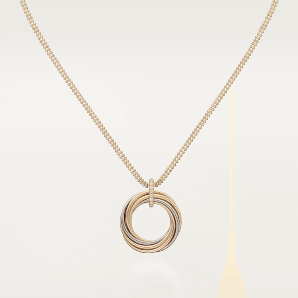 18K ROSE, WHITE AND YELLOW GOLD 7 ROWS DIAMOND NECKLACE