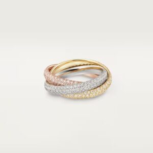 11 18K ROSE, WHITE AND YELLOW GOLD CLASSIC PAVE DIAMOND RING