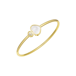 12 18K YELLOW GOLD MOTHER OF PEARL AND DIAMOND BRACELET