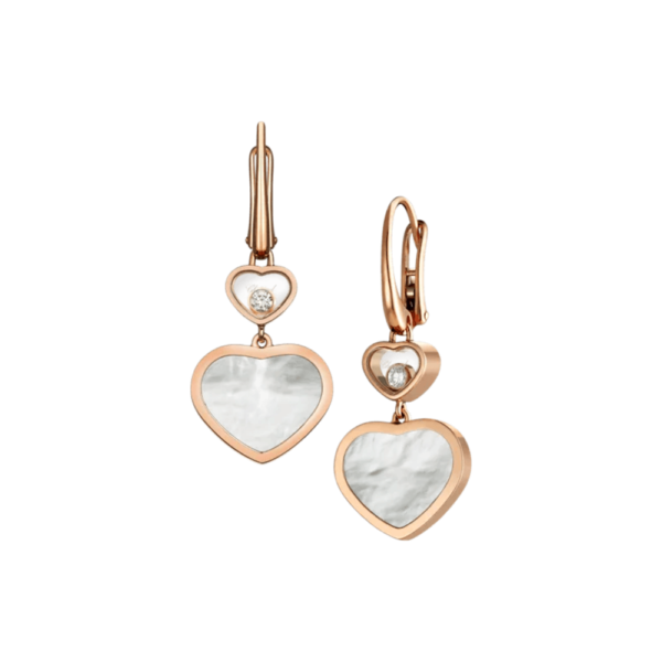 18K ROSE GOLD MOTHER OF PEARL AND DIAMOND EARRING