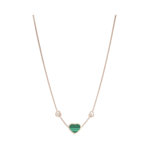 18K ROSE GOLD MALACHITE AND DIAMOND NECKLACE