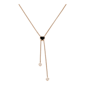 18K ROSE GOLD ONYX AND DIAMOND NECKLACE