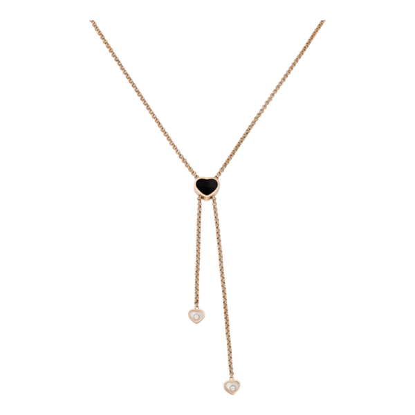 18K ROSE GOLD ONYX AND DIAMOND NECKLACE