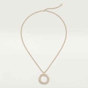 14 18K ROSE, WHITE AND YELLOW GOLD LARGE PAVE DIAMOND NECKLACE