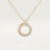 18K ROSE, WHITE AND YELLOW GOLD LARGE PAVE DIAMOND NECKLACE