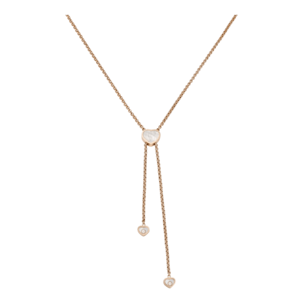 18K ROSE GOLD MOTHER OF PEARL AND DIAMOND NECKLACE