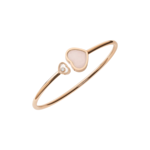 15 18K ROSE GOLD PINK OPAL AND DIAMOND BRACELET