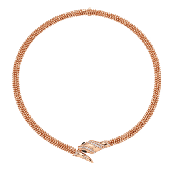 18K ROSE GOLD ONYX AND DIAMOND NECKLACE