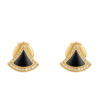 18K YELLOW GOLD ONYX AND DIAMOND EARRING